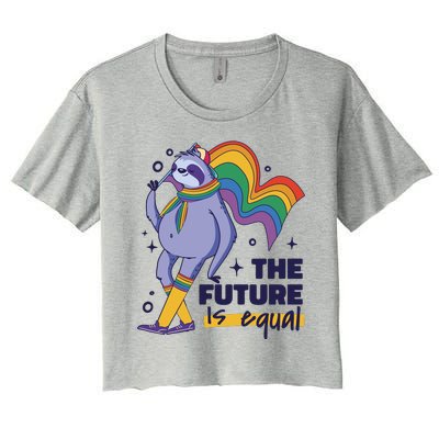 The Future Is Equal Sloth Pride Women's Crop Top Tee