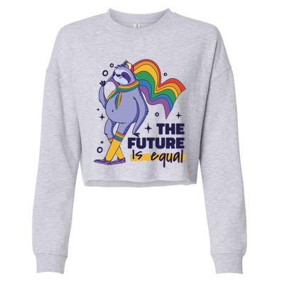 The Future Is Equal Sloth Pride Cropped Pullover Crew