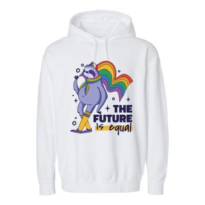 The Future Is Equal Sloth Pride Garment-Dyed Fleece Hoodie