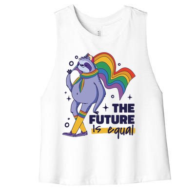 The Future Is Equal Sloth Pride Women's Racerback Cropped Tank