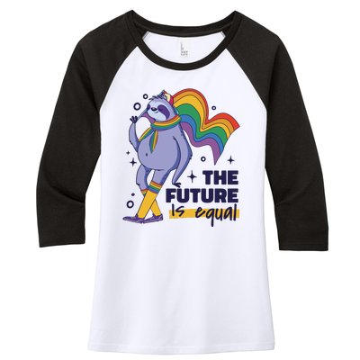 The Future Is Equal Sloth Pride Women's Tri-Blend 3/4-Sleeve Raglan Shirt