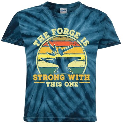 The Forge Is Strong With This One Funny Blacksmith Kids Tie-Dye T-Shirt