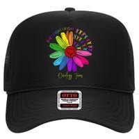 They Fight I Fight Oncology Team Sunflower Oncology Nurse High Crown Mesh Back Trucker Hat