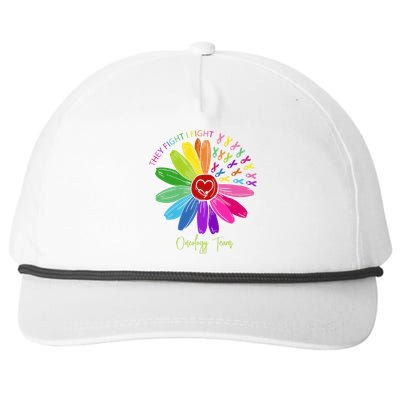 They Fight I Fight Oncology Team Sunflower Oncology Nurse Snapback Five-Panel Rope Hat