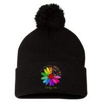 They Fight I Fight Oncology Team Sunflower Oncology Nurse Pom Pom 12in Knit Beanie