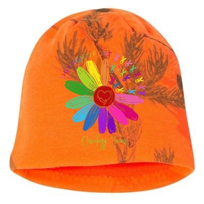 They Fight I Fight Oncology Team Sunflower Oncology Nurse Kati - Camo Knit Beanie