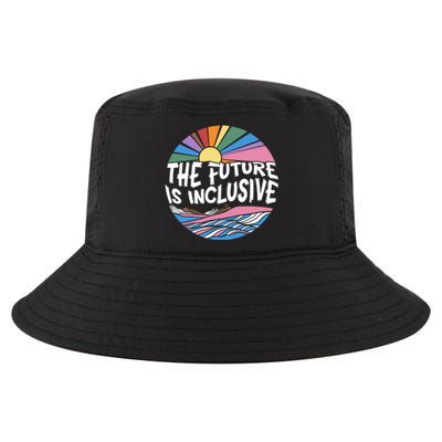 The Future Is Inclusive Rainbow Sunset Flowers Lgbtq Rights Gift Cool Comfort Performance Bucket Hat