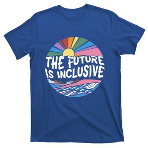 The Future Is Inclusive Rainbow Sunset Flowers Lgbtq Rights Gift T-Shirt