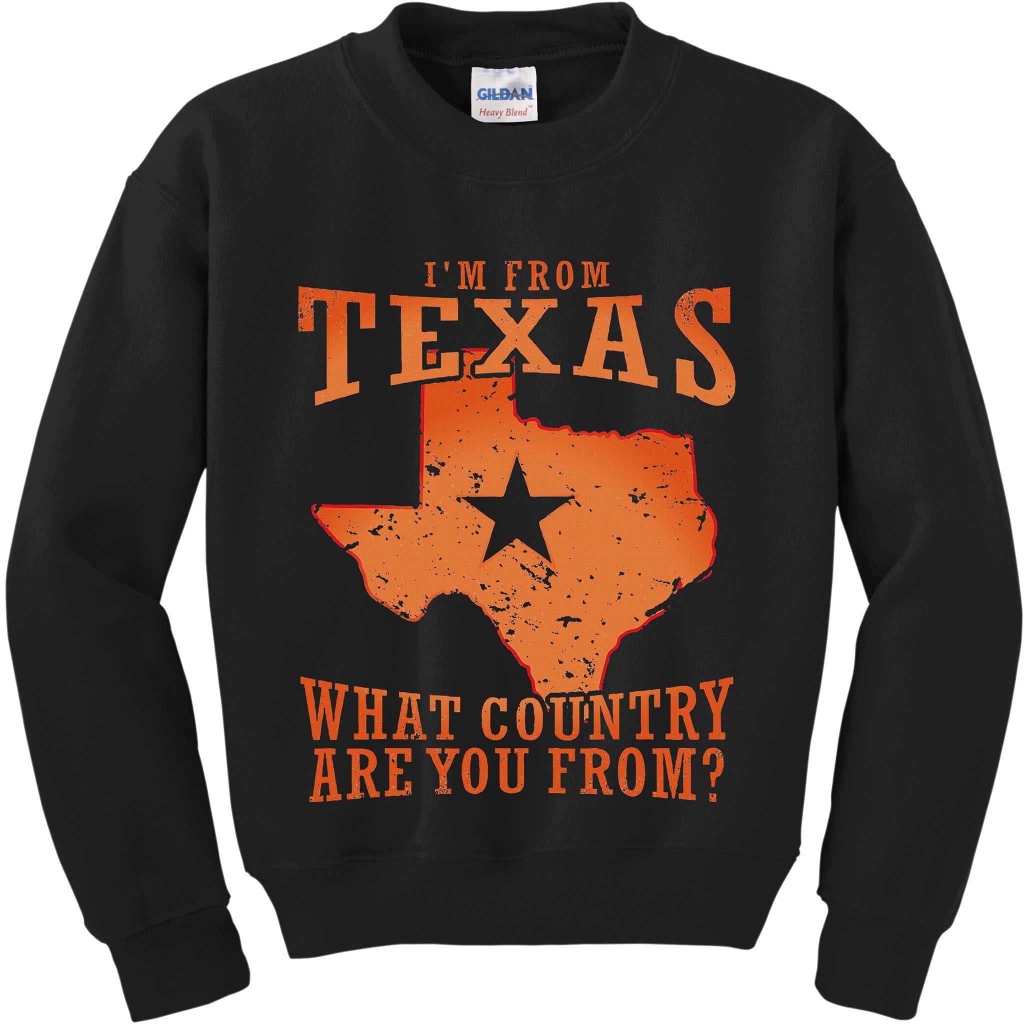 Texas Flag IM From Texas What Country Are You From Kids Sweatshirt