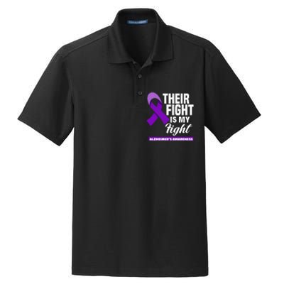 Their Fight Is My Fight Dementia Alzheimers Awareness Dry Zone Grid Polo