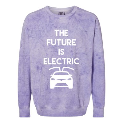The Future Is Electric Car Colorblast Crewneck Sweatshirt