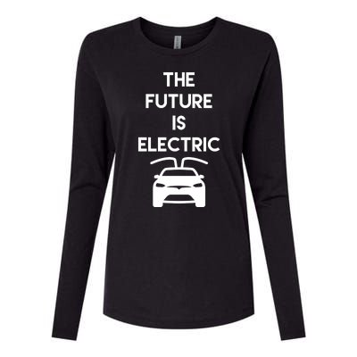 The Future Is Electric Car Womens Cotton Relaxed Long Sleeve T-Shirt