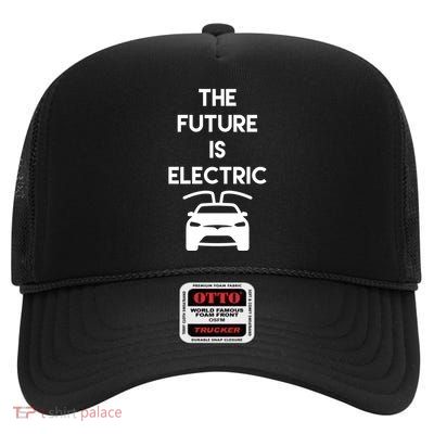 The Future Is Electric Car High Crown Mesh Back Trucker Hat