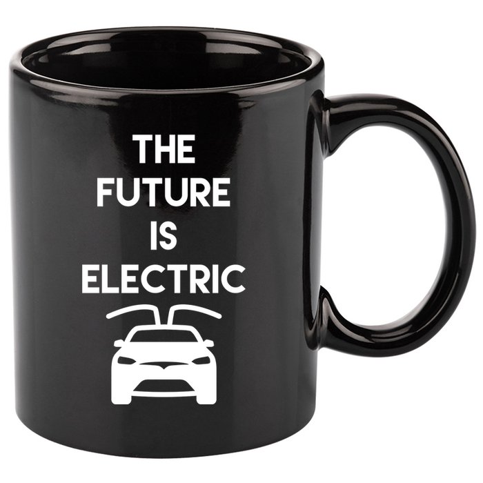 The Future Is Electric Car 11oz C Handle Ceramic Mug