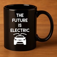 The Future Is Electric Car 11oz C Handle Ceramic Mug