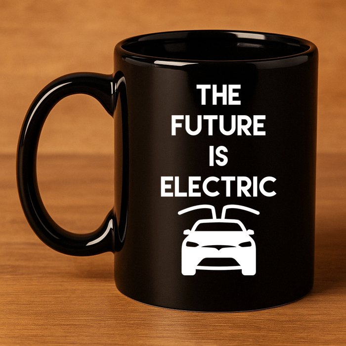 The Future Is Electric Car 11oz C Handle Ceramic Mug