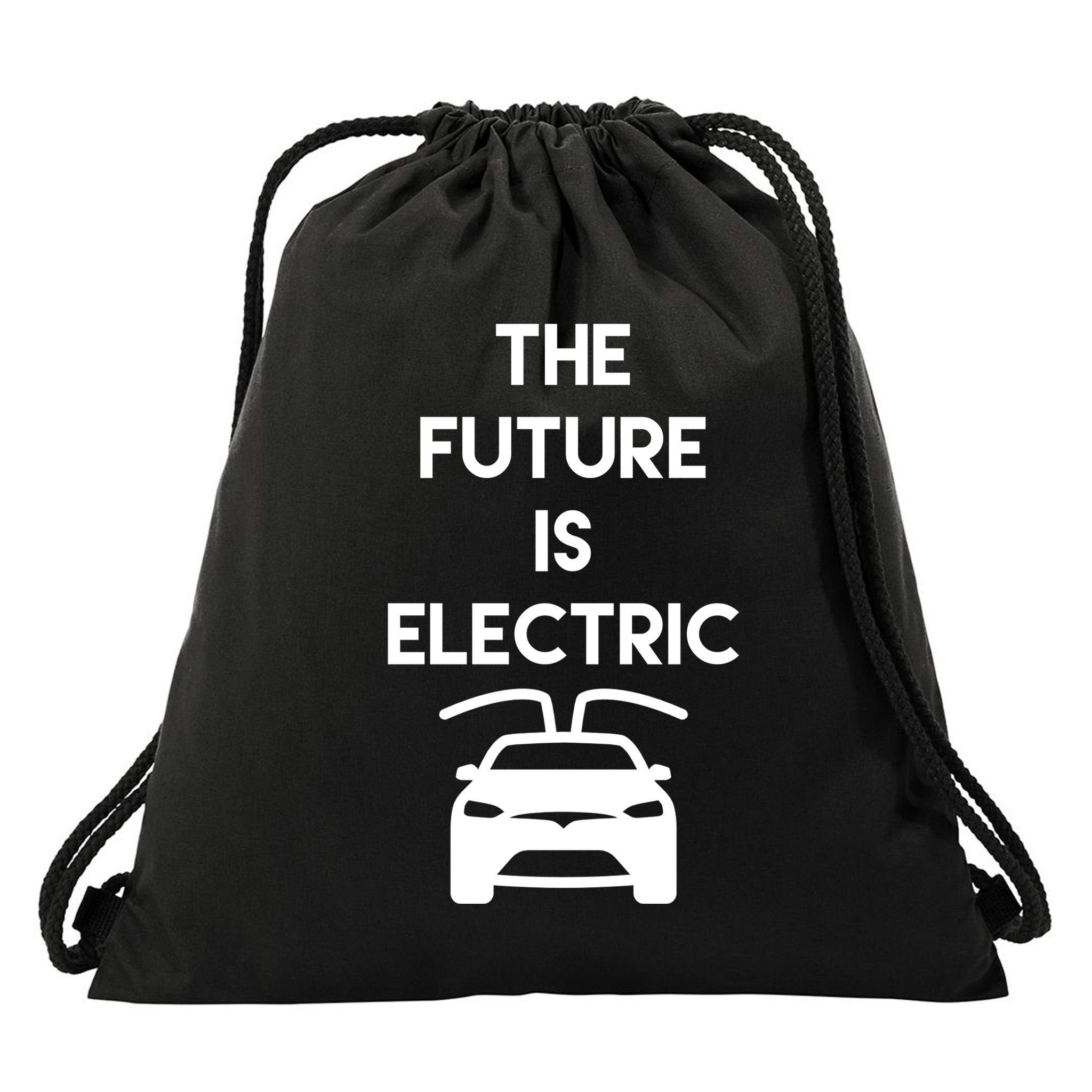 The Future Is Electric Car Drawstring Bag
