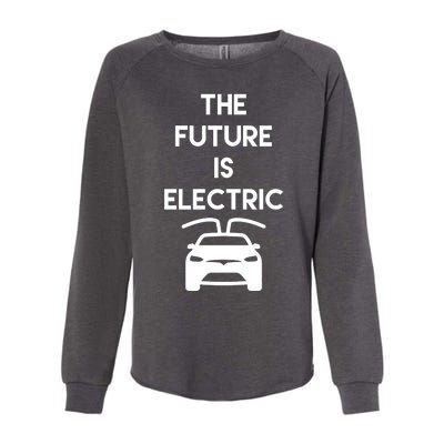 The Future Is Electric Car Womens California Wash Sweatshirt