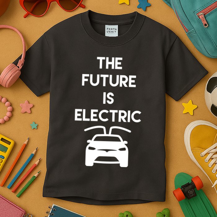 The Future Is Electric Car Kids T-Shirt