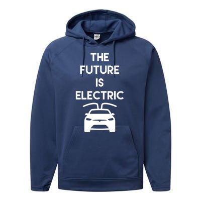 The Future Is Electric Car Performance Fleece Hoodie