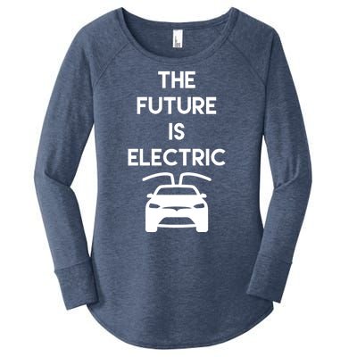 The Future Is Electric Car Women's Perfect Tri Tunic Long Sleeve Shirt