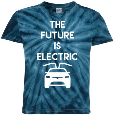 The Future Is Electric Car Kids Tie-Dye T-Shirt