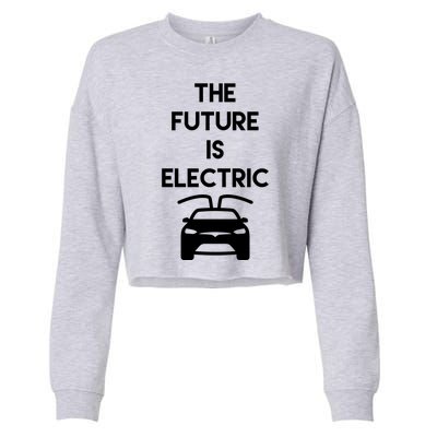 The Future Is Electric Car Cropped Pullover Crew