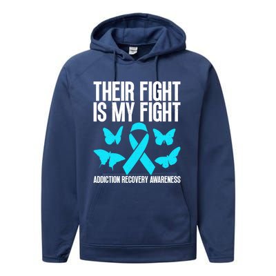 Their Fight Is My Fight Addiction Recovery Matters For Gift Performance Fleece Hoodie