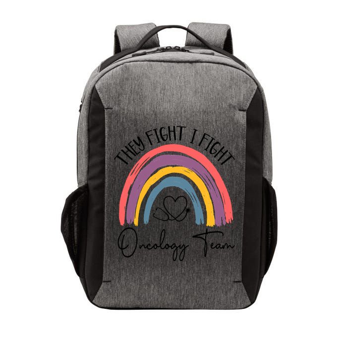 They Fight I Fight Oncology Team Boho Rainbow Vector Backpack