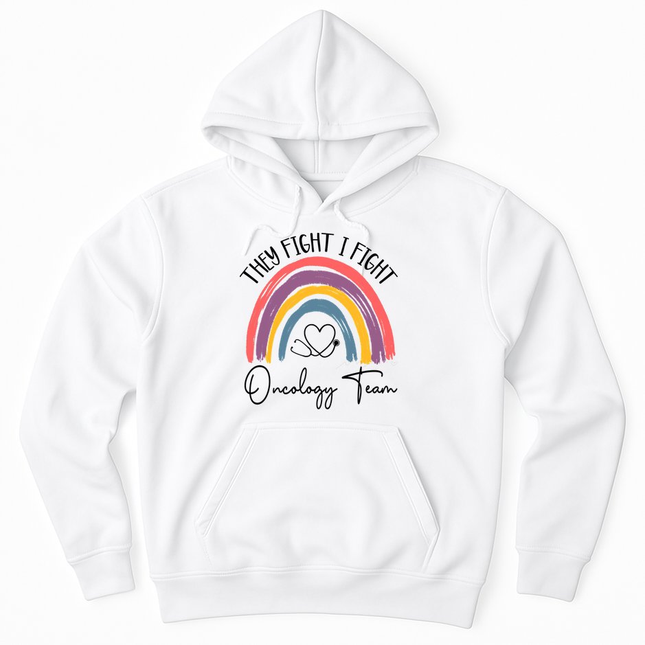 They Fight I Fight Oncology Team Boho Rainbow Hoodie