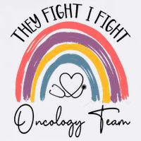 They Fight I Fight Oncology Team Boho Rainbow Flat Bill Trucker Hat