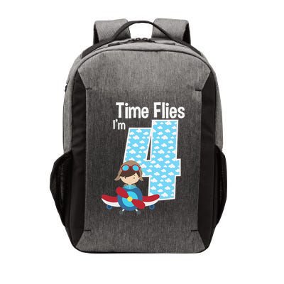 Time Flies I'm 4 4th Birthday Airplane Plane Pilot Flying Vector Backpack