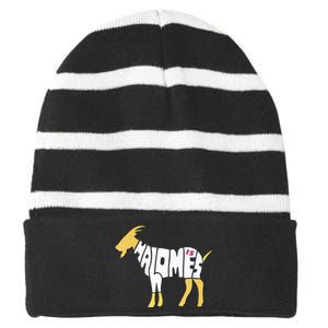 The Farm I Love Goats & Chickens Striped Beanie with Solid Band