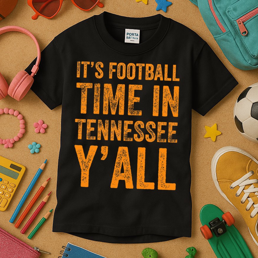 Tennessee Football ItS Football Time In Tennessee Yall Vol Kids T-Shirt