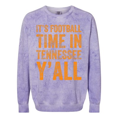 Tennessee Football ItS Football Time In Tennessee Yall Vol Colorblast Crewneck Sweatshirt