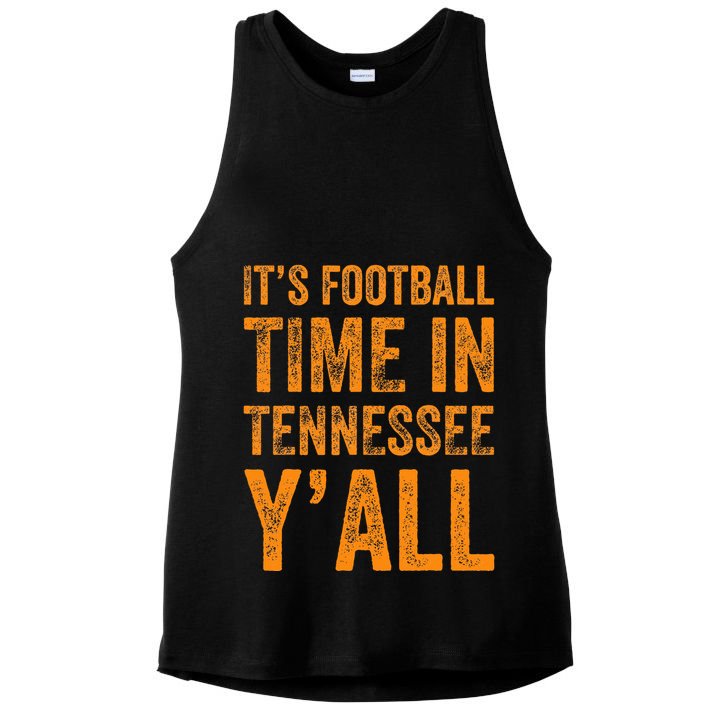 Tennessee Football ItS Football Time In Tennessee Yall Vol Ladies PosiCharge Tri-Blend Wicking Tank