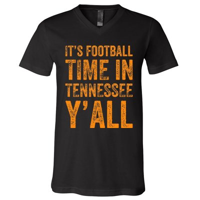 Tennessee Football ItS Football Time In Tennessee Yall Vol V-Neck T-Shirt