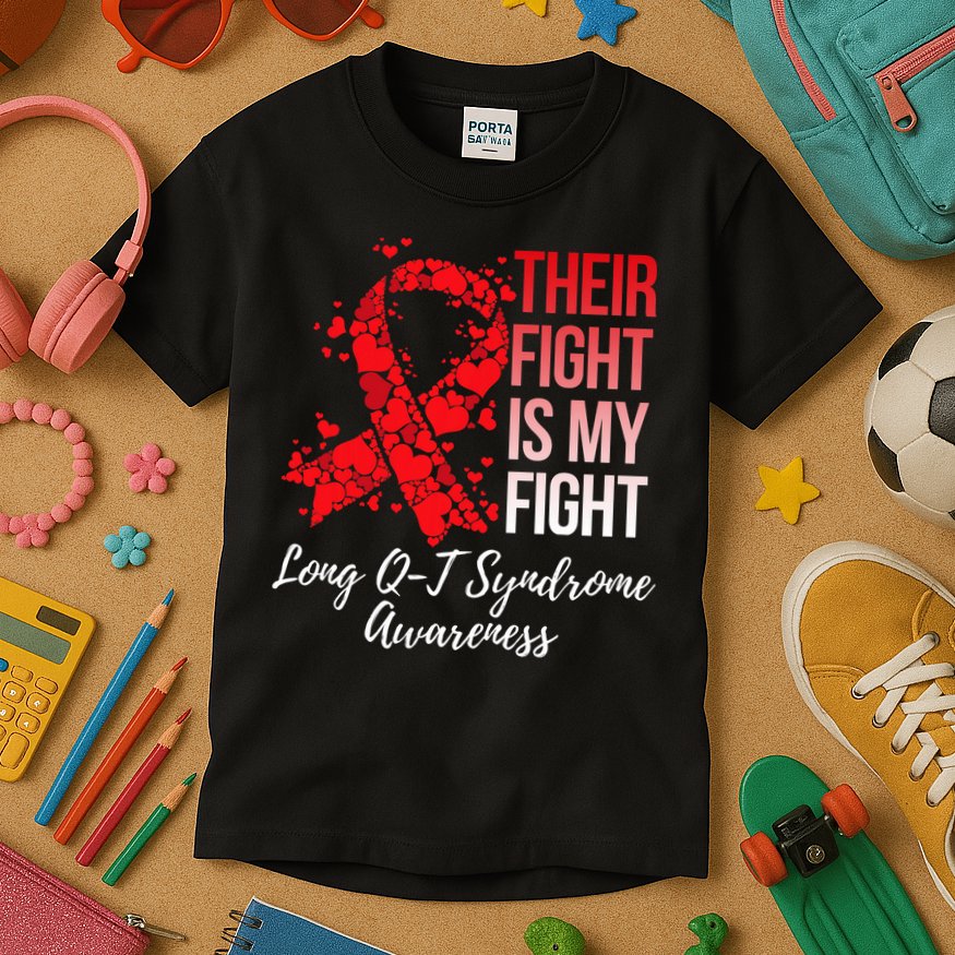 Their Fight Is My Fight Long Qt Syndrome Awareness Kids T-Shirt
