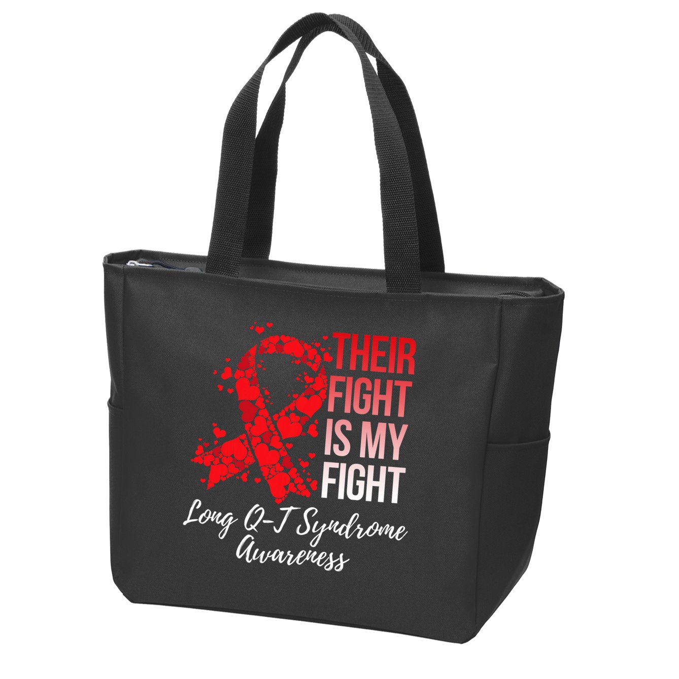Their Fight Is My Fight Long Qt Syndrome Awareness Zip Tote Bag