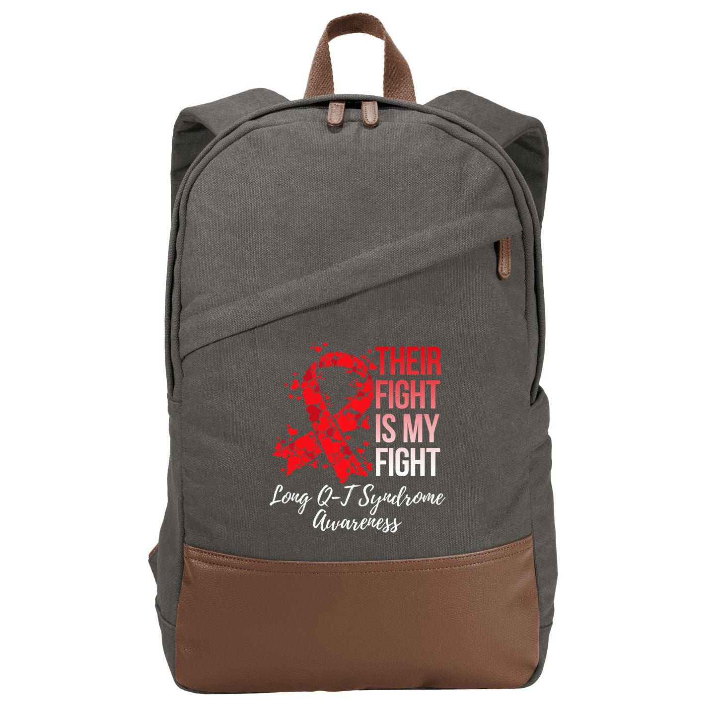 Their Fight Is My Fight Long Qt Syndrome Awareness Cotton Canvas Backpack