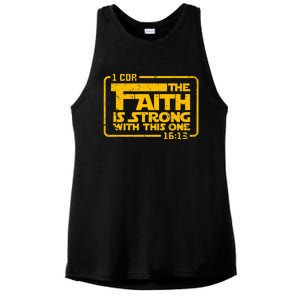 The Faith Is Strong With This One Funny Christian Ladies PosiCharge Tri-Blend Wicking Tank