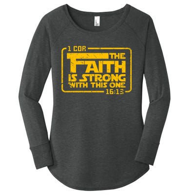 The Faith Is Strong With This One Funny Christian Women's Perfect Tri Tunic Long Sleeve Shirt