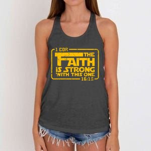 The Faith Is Strong With This One Funny Christian Women's Knotted Racerback Tank