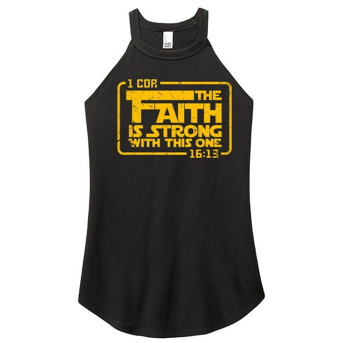 The Faith Is Strong With This One Funny Christian Women's Perfect Tri Rocker Tank