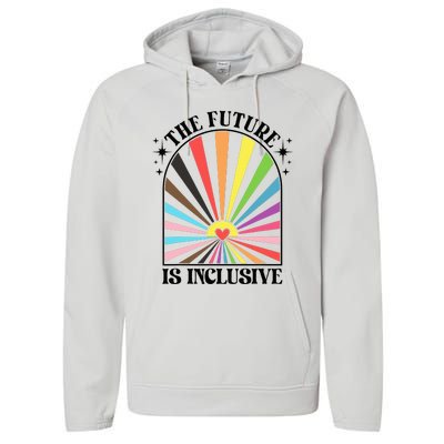 The Future Is Inclusive Lgbt Pride Month Rainbow Performance Fleece Hoodie