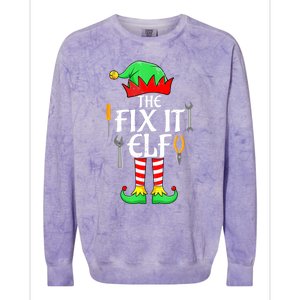 The Fix It Elf Christmas Family Matching Colorblast Crewneck Sweatshirt