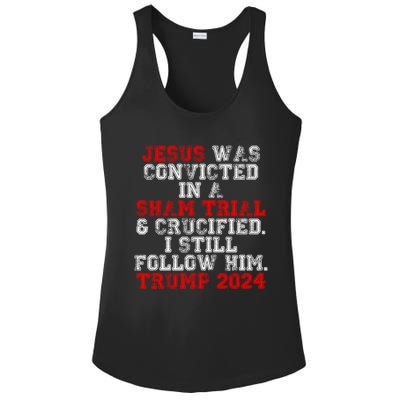 Trump Felon Jesus Convicted Follow Him Christian Trump 2024 Great Gift Ladies PosiCharge Competitor Racerback Tank