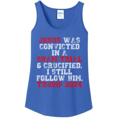 Trump Felon Jesus Convicted Follow Him Christian Trump 2024 Great Gift Ladies Essential Tank