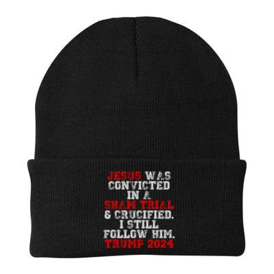 Trump Felon Jesus Convicted Follow Him Christian Trump 2024 Gift Beanie