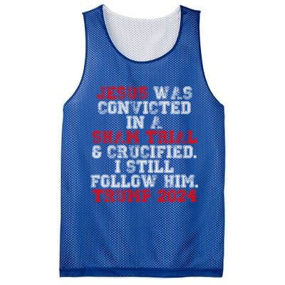 Trump Felon Jesus Convicted Follow Him Christian Trump 2024 Gift Mesh Reversible Basketball Jersey Tank